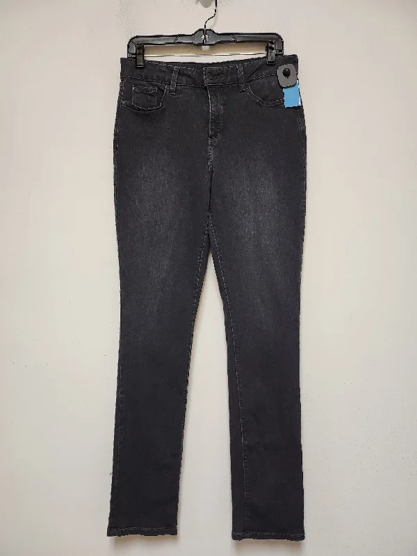 Jeans Straight By Not Your Daughters Jeans In Black Denim, Size: 10