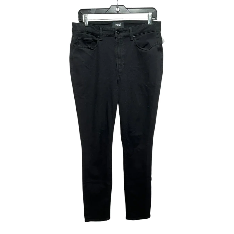 Jeans Straight By Paige In Black, Size: 12