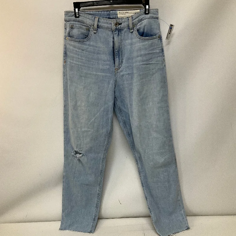 Jeans Straight By Rag & Bones Jeans In Blue Denim, Size: 6