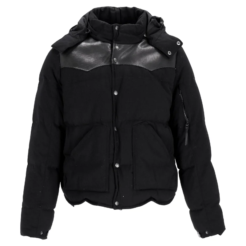 Ralph Lauren RLX Down Puffer Hooded Ski Coat in Black Wool