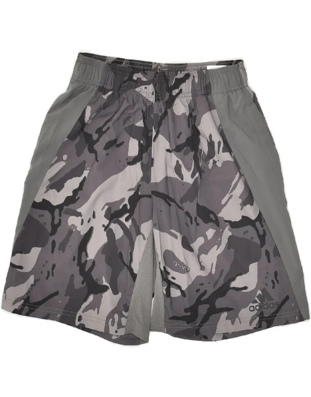 ADIDAS Mens Aeroready Chino Shorts XS Grey Camouflage Polyester