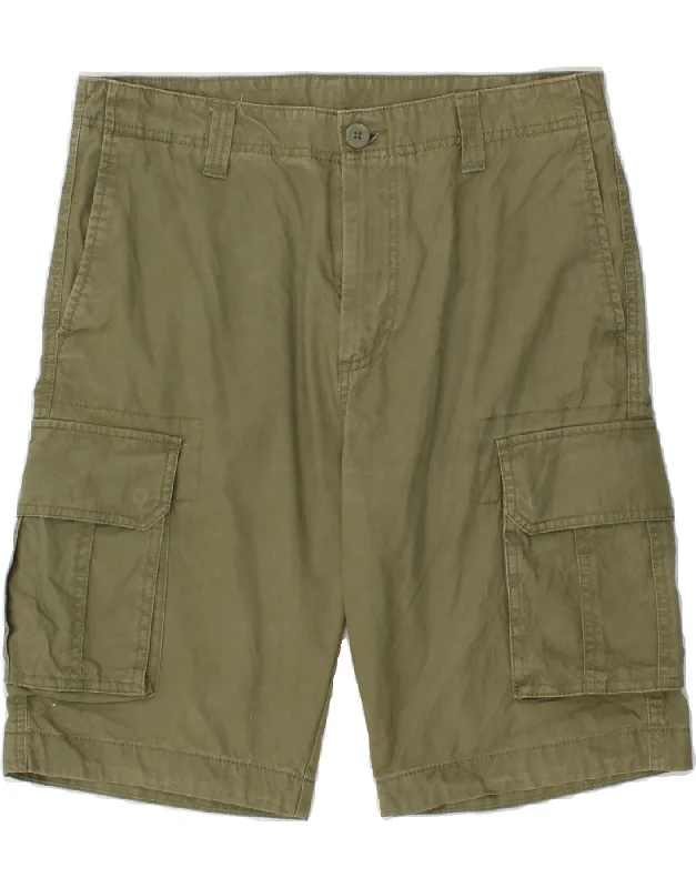 BENETTON Mens Cargo Shorts IT 46 Small W32 Khaki Cotton