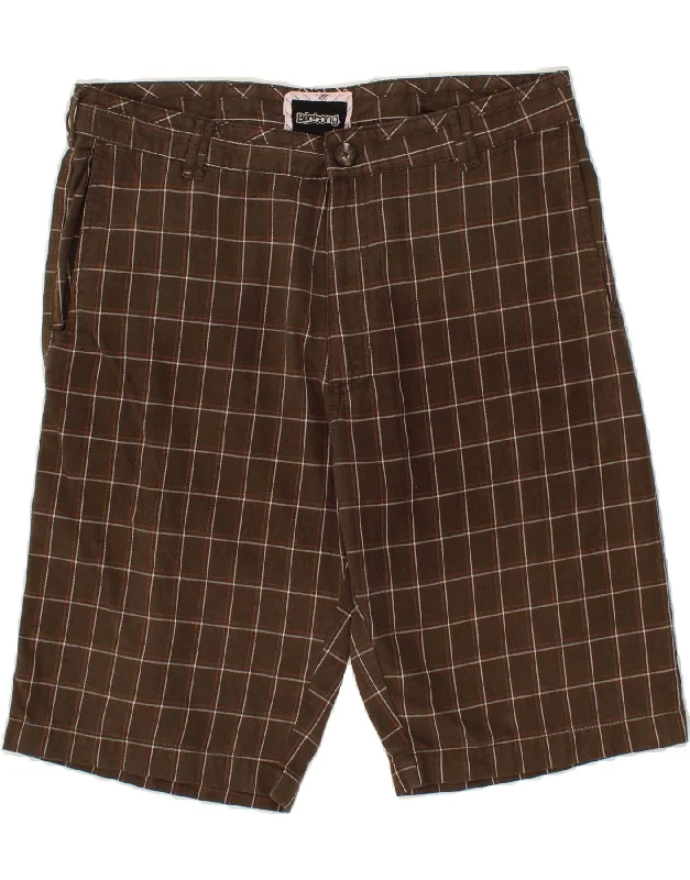 BILLABONG Mens Chino Shorts Large W36  Brown Check Cotton