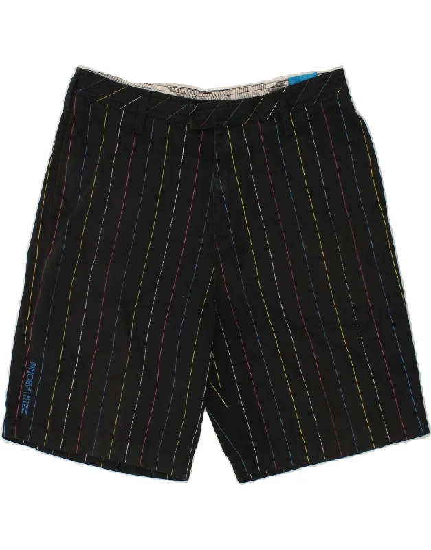 BILLABONG Mens Chino Shorts W32 Medium  Black Striped Polyester