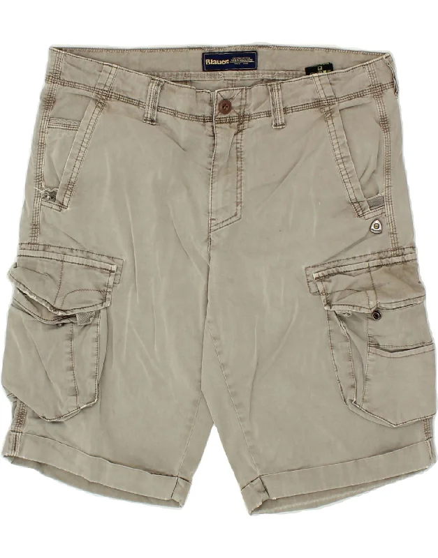 BLAUER Mens Cargo Shorts W33 Medium Grey