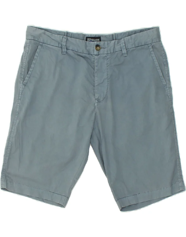 BLAUER Mens Chino Shorts W33 Medium Blue Cotton