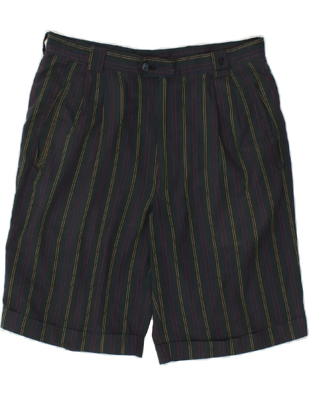 CACHAREL Mens Chino Shorts W32 Medium Black Striped