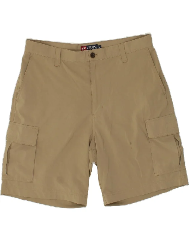 CHAPS Mens Cargo Shorts W34 Large Beige Polyester