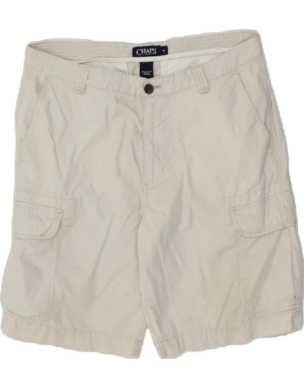 CHAPS Mens Cargo Shorts W34 Large Off White Cotton