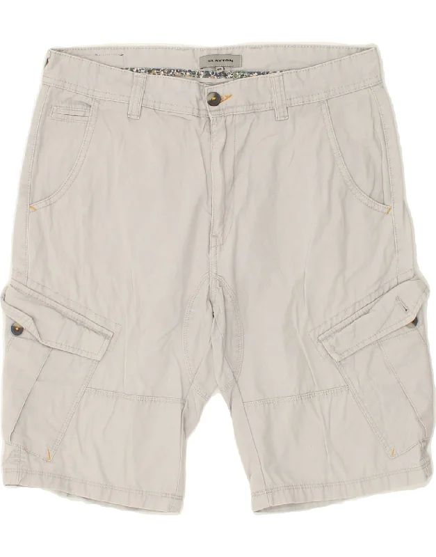 CLAYTON Mens Cargo Shorts IT 48 Medium W32 Grey