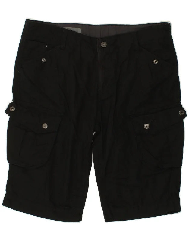 CLOCK HOUSE Mens Cargo Shorts W36 Large  Black Cotton