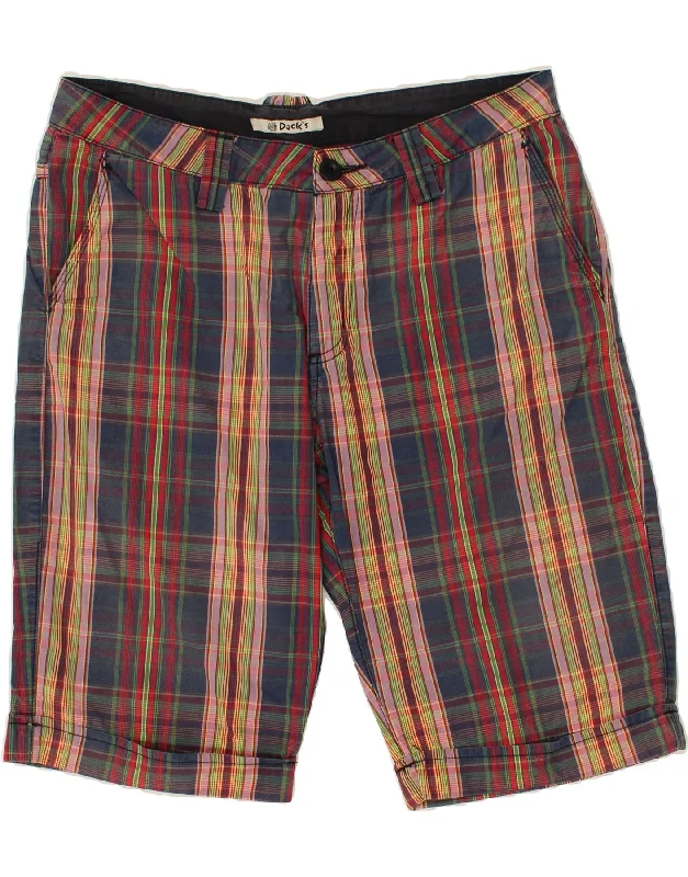 DACK'S Mens Chino Shorts IT  46 Small W30  Multicoloured Plaid Cotton