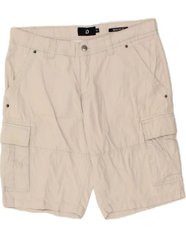 DACK'S Mens Regular Fit Cargo Shorts IT 50 Large W34 Grey Cotton