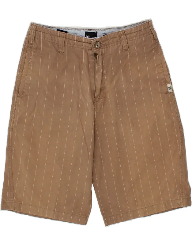 DC Mens Chino Shorts W30 Medium  Brown Striped Cotton