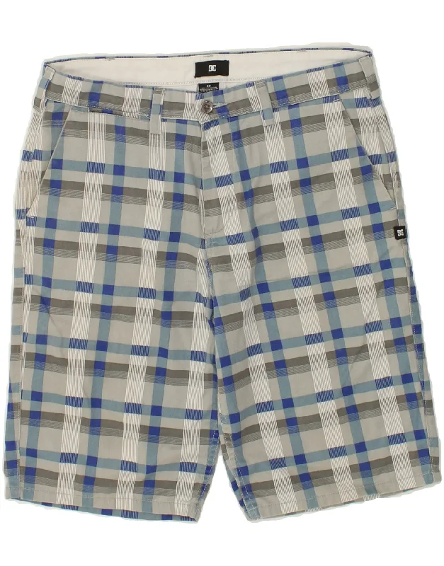 DC Mens Chino Shorts W30 Medium Grey Check