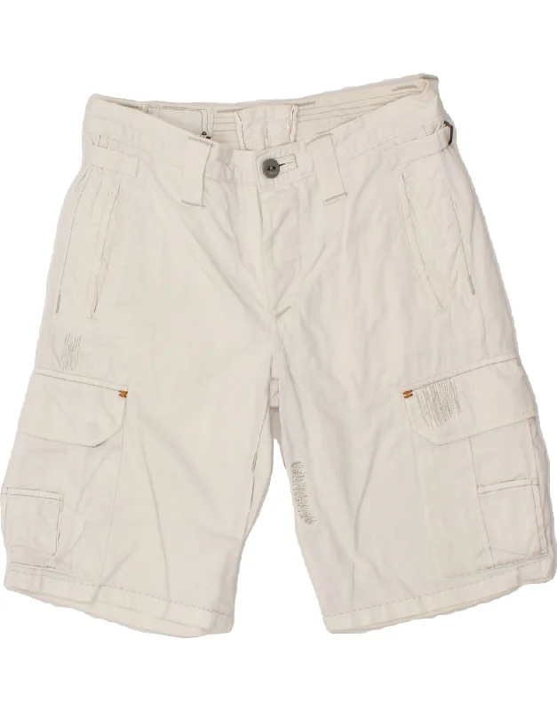 DEKKER Mens Cargo Shorts W33 Medium  White Cotton