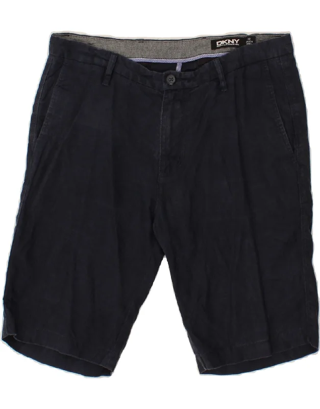 DKNY Mens Chino Shorts W32 Medium  Navy Blue Linen