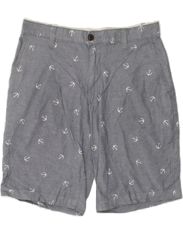 DOCKERS Mens Abstract Pattern Chino Shorts W30 Medium  Grey Cotton