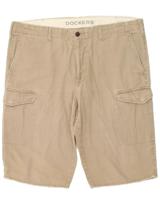 DOCKERS Mens Cargo Shorts W38 XL Beige Cotton