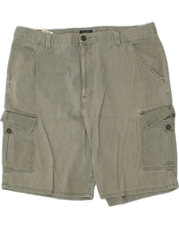 DOCKERS Mens Cargo Shorts W40 XL Grey Cotton