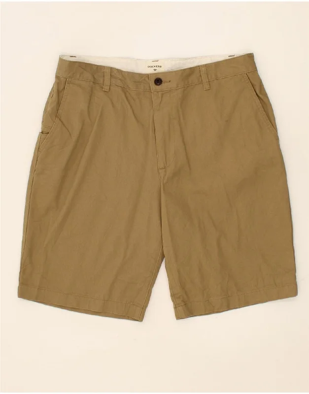 DOCKERS Mens Chino Shorts W34 Large Khaki Cotton