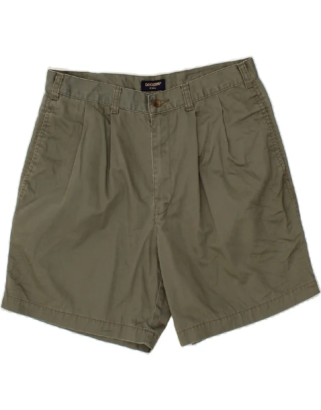 DOCKERS Mens Chino Shorts W34 Large Khaki Cotton