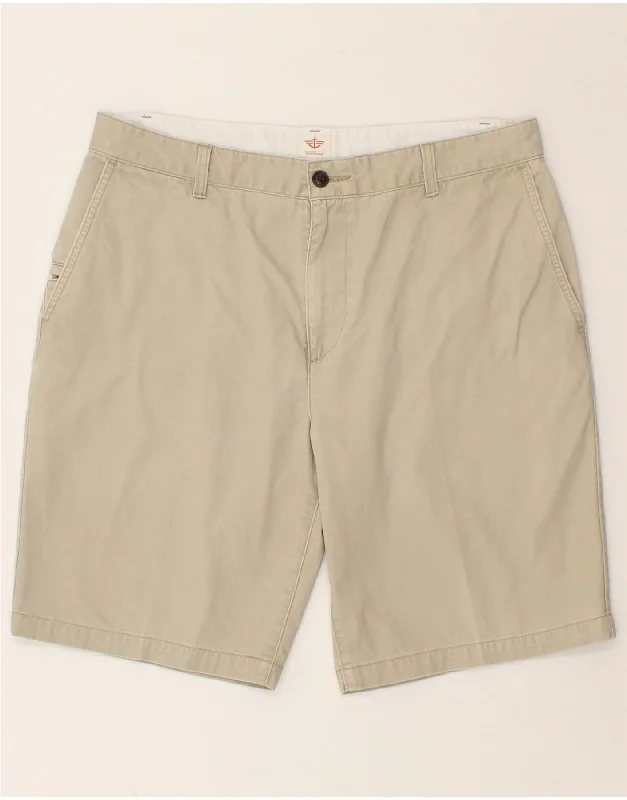 DOCKERS Mens Chino Shorts W36 Large  Beige Cotton