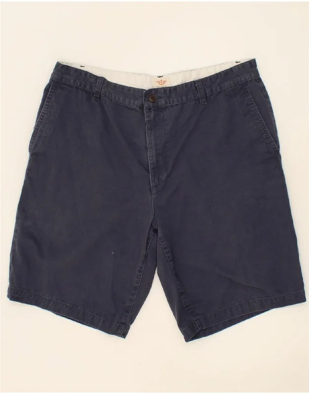 DOCKERS Mens Chino Shorts W36 Large  Navy Blue Cotton