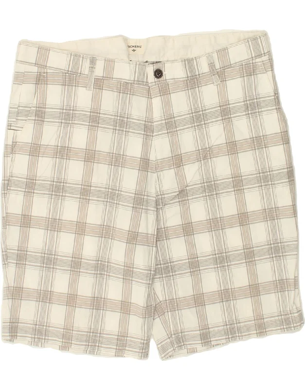 DOCKERS Mens Chino Shorts W38 XL Grey Check