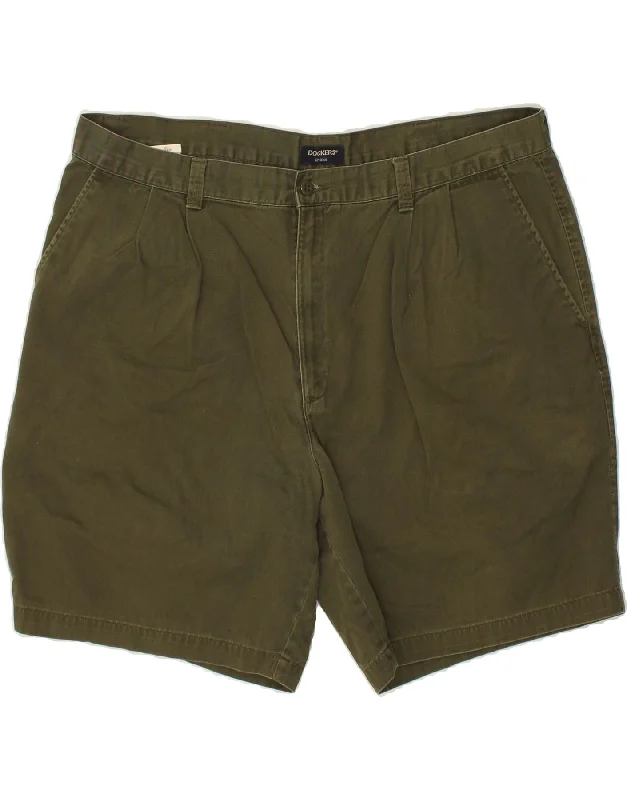 DOCKERS Mens Pegged Chino Shorts W42 2XL Khaki Cotton