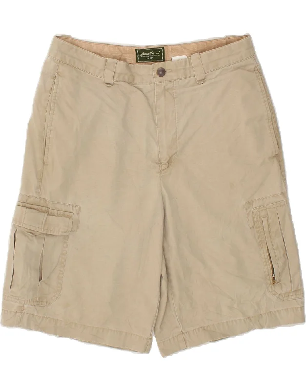 EDDIE BAUER Mens Cargo Shorts W33 Medium Beige Cotton