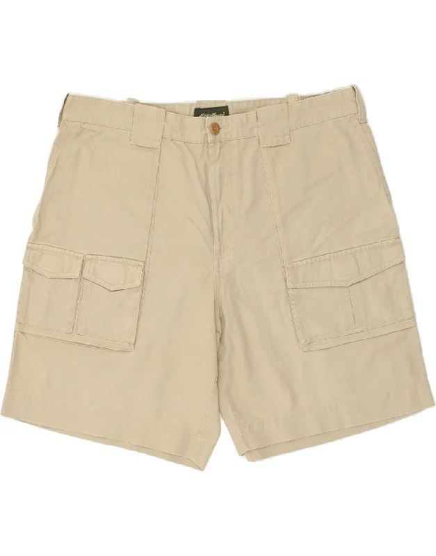 EDDIE BAUER Mens Cargo Shorts W38 XL Beige Cotton