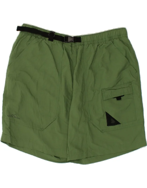 EDDIE BAUER Mens Cargo Shorts XL W36 Green Nylon