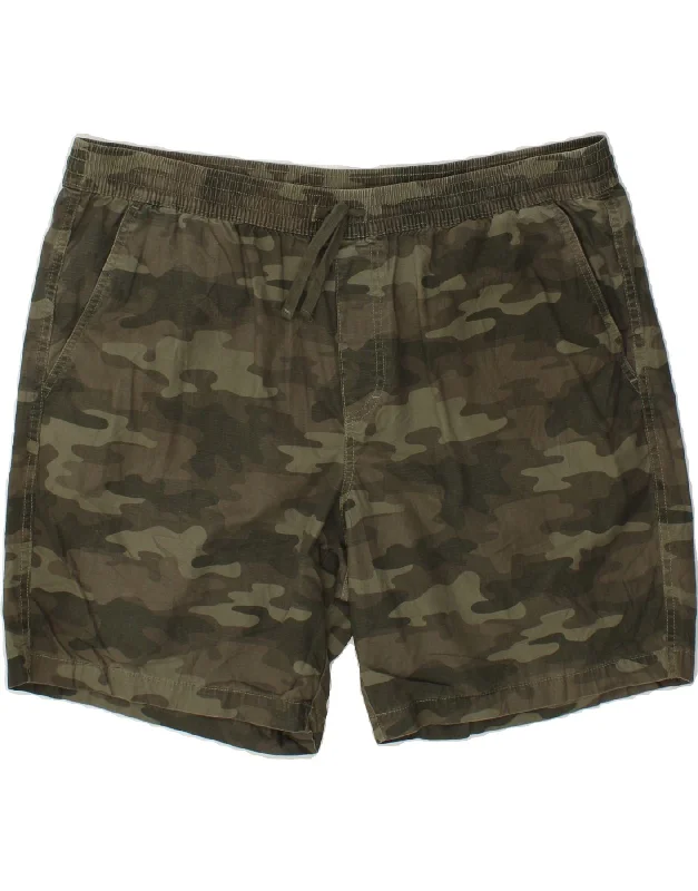 EDDIE BAUER Mens Chino Shorts 2XL W42  Khaki Camouflage Cotton