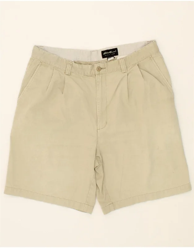 EDDIE BAUER Mens Pegged Chino Shorts W36 Large  Beige Cotton