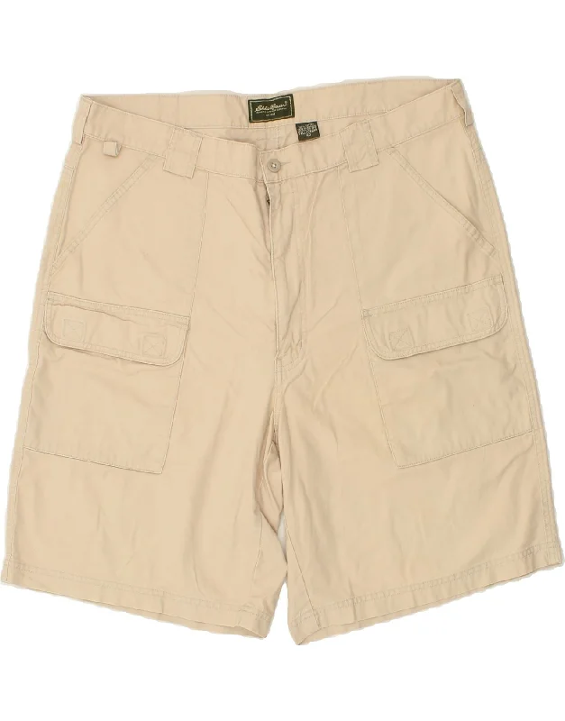 EDDIE BAUER Mens Tall Cargo Shorts W40 XL Beige Cotton