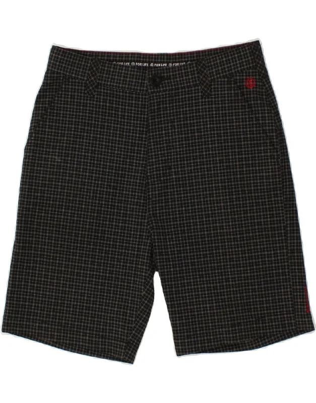 ELEMENT Mens Chino Shorts W28 Small  Black Check Polyester