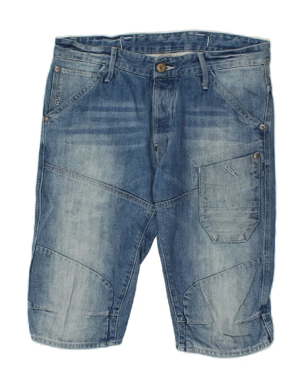 G-STAR Mens Denim Shorts W33 Medium Blue Cotton