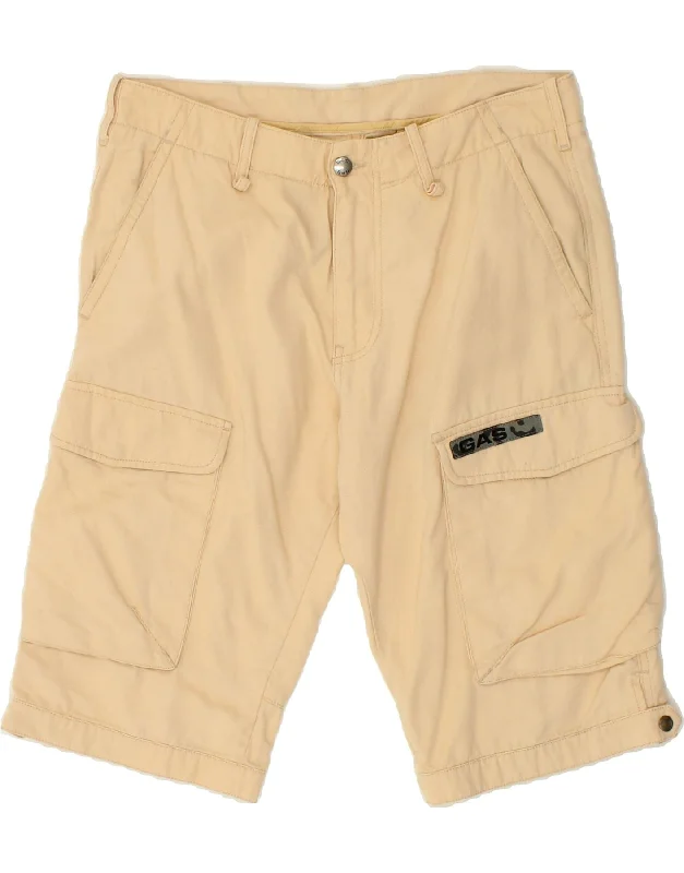 GAS Mens Cargo Shorts W32 Medium Beige Cotton