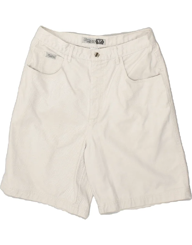 GUESS Mens Denim Shorts W33 Medium  White Cotton