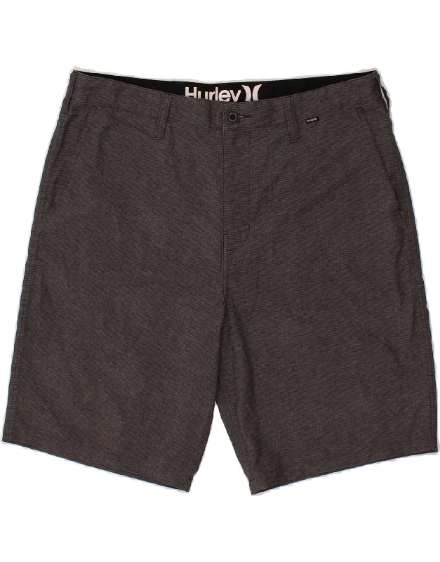 HURLEY Mens Chino Shorts W36 Large  Grey Striped Polyester