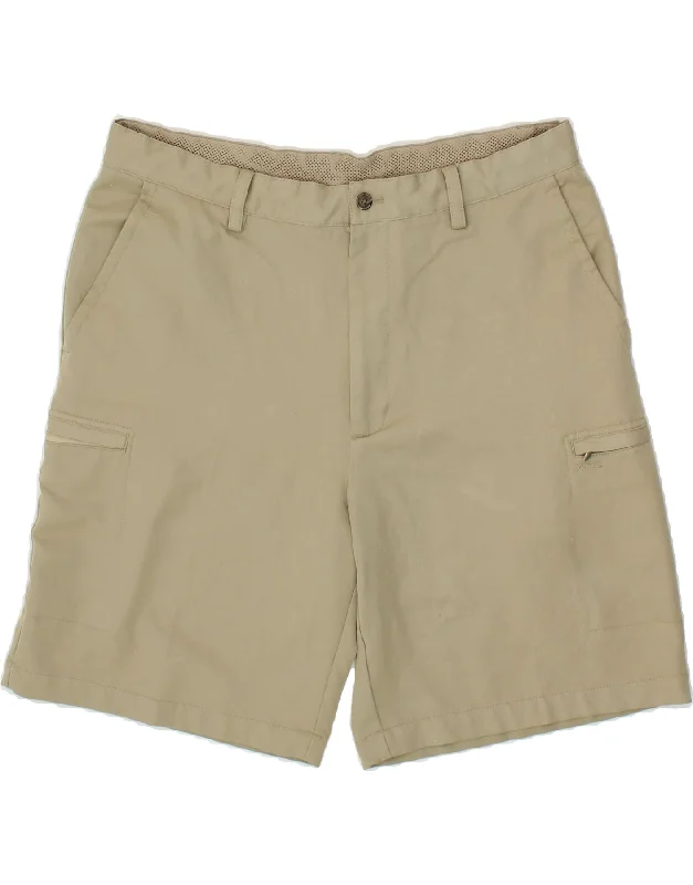 IZOD Mens Cargo Shorts W36 Large  Beige Polyester