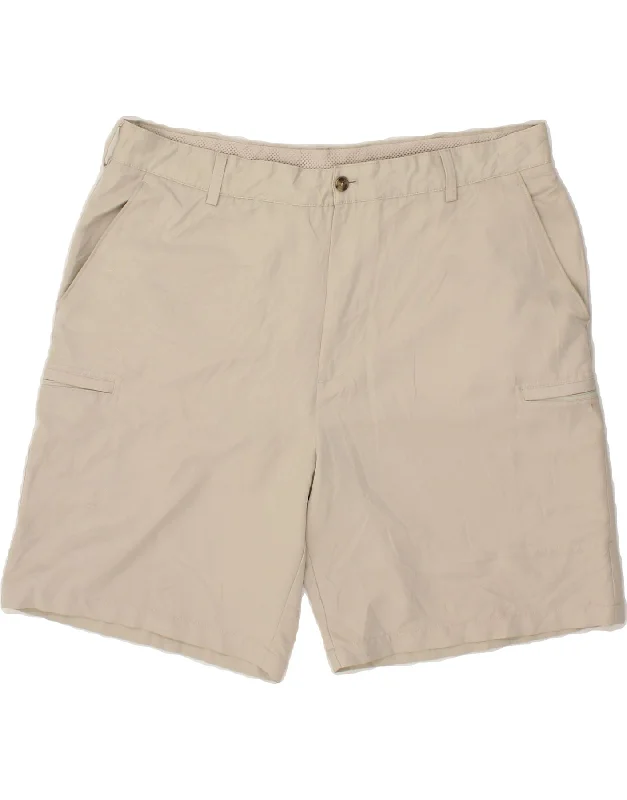 IZOD Mens Cargo Shorts W40 XL Beige Polyester