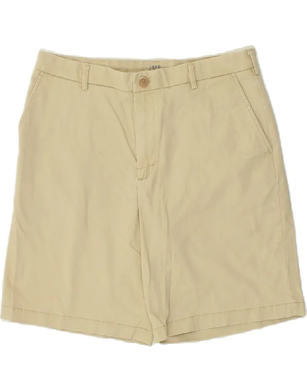 IZOD Mens Chino Shorts W34 Large Beige Cotton