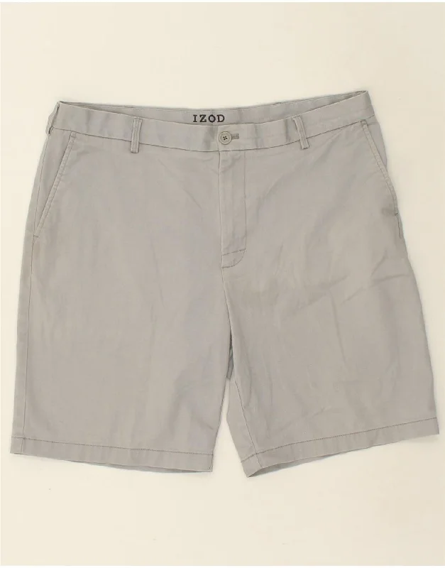 IZOD Mens Chino Shorts W36 Large Grey Cotton