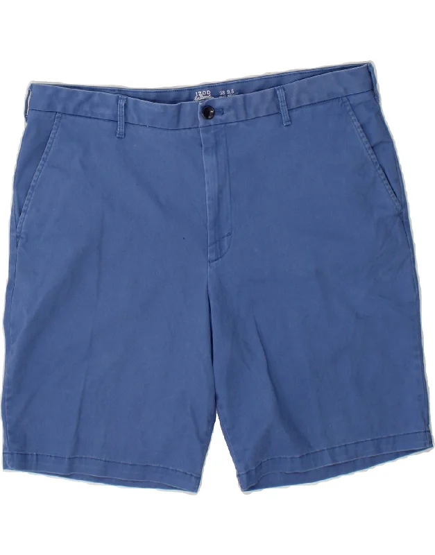 IZOD Mens Chino Shorts W38 XL Blue Cotton