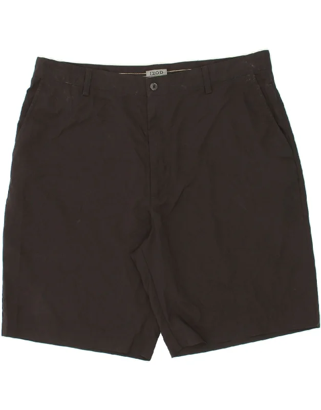 IZOD Mens Chino Shorts W40 XL Black Polyester