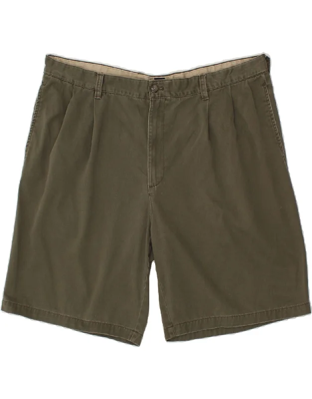 IZOD Mens Chino Shorts W42 2XL Green Cotton