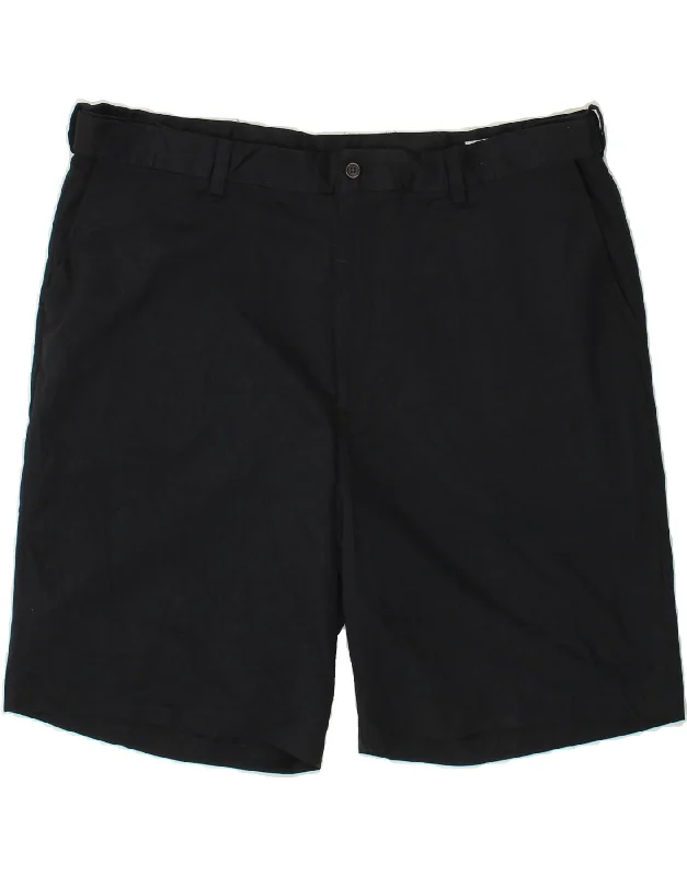 IZOD Mens Chino Shorts W42 2XL Navy Blue Polyester