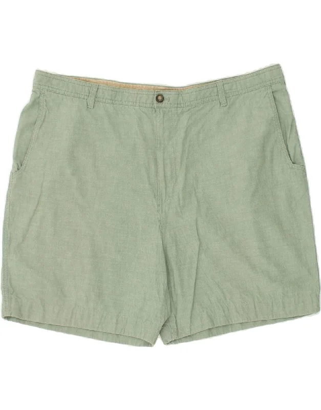 IZOD Mens Chino Shorts W44 2XL Green Cotton